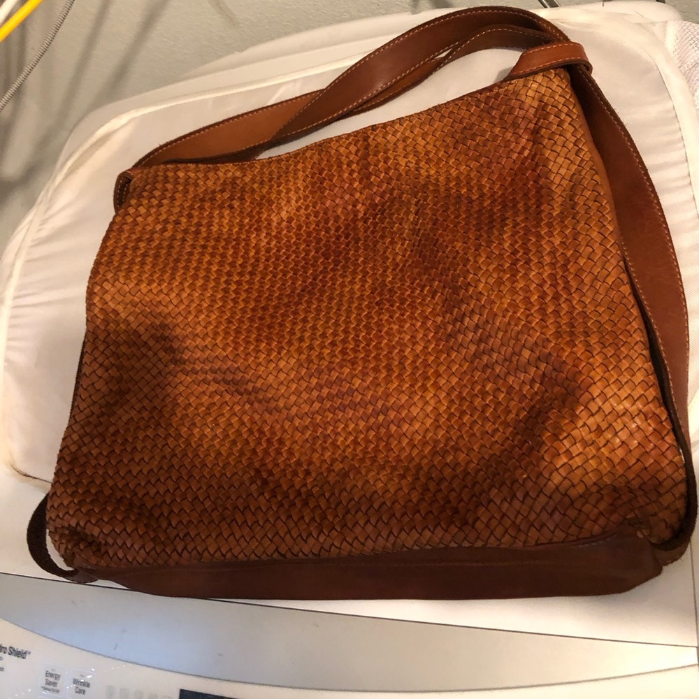 Brown Woven Leather Convertible Backpack- 54A $100 or $80 w/offer